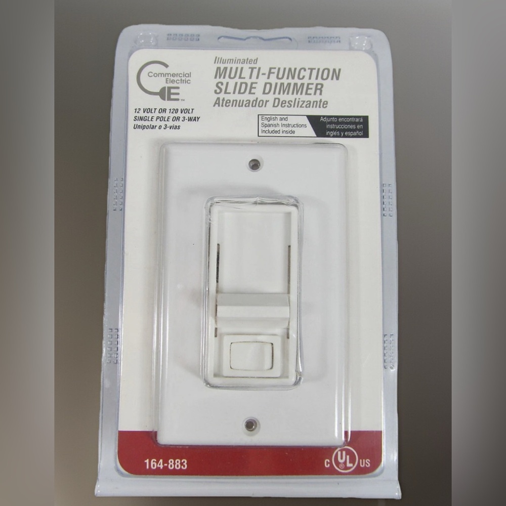 Commercial Electric Illuminated Multi-Function Slide Dimmer 12v or 120v 600W NEW